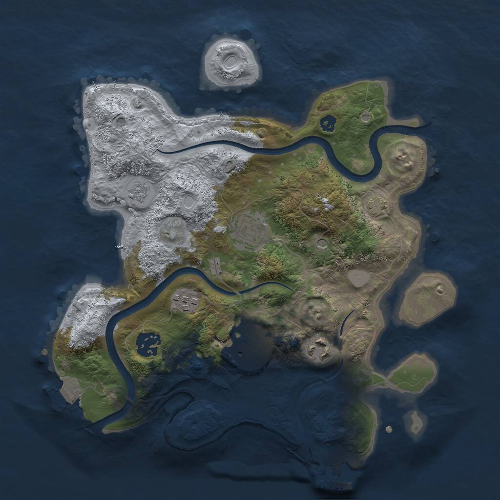 Rust Map: Procedural Map, Size: 3000, Seed: 931628299, 10 Monuments