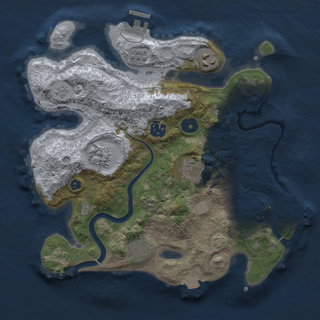 Rust Map: Procedural Map, Size: 3000, Seed: 1553756105, 12 Monuments