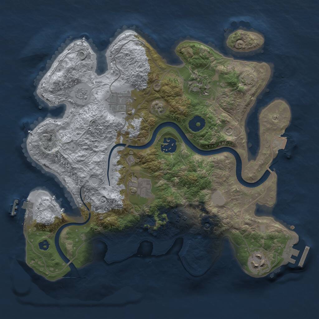 Rust Map: Procedural Map, Size: 3000, Seed: 33318, 12 Monuments