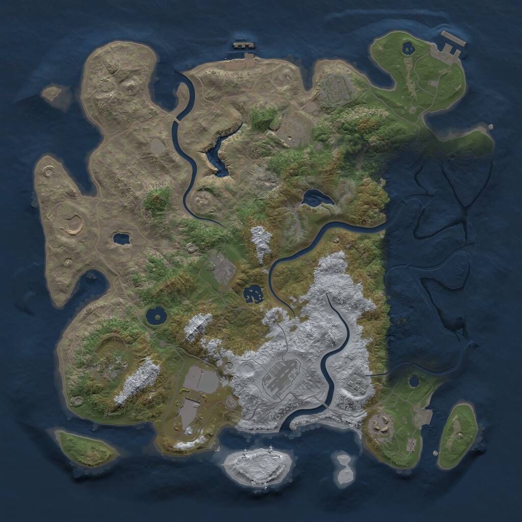 Rust Map: Procedural Map, Size: 4000, Seed: 1784854769, 15 Monuments