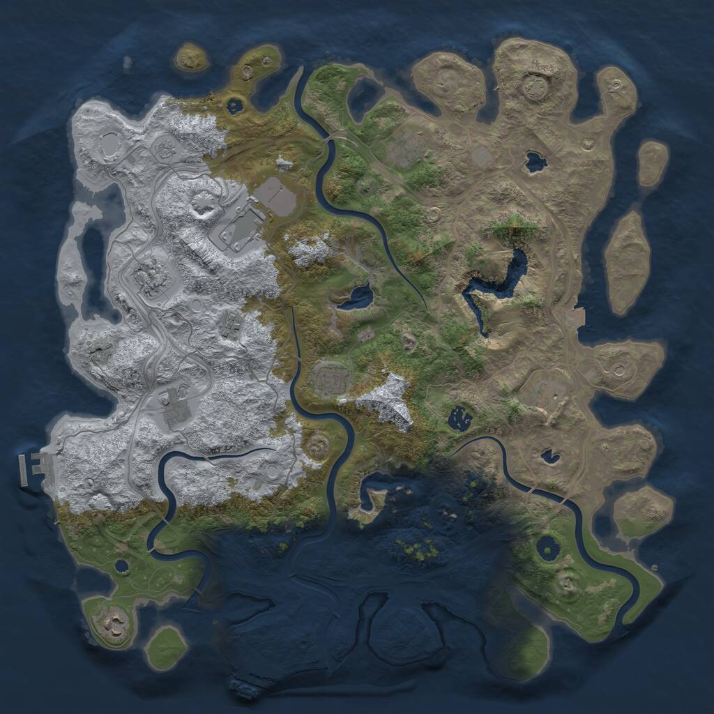 Rust Map: Procedural Map, Size: 4500, Seed: 1484411898, 15 Monuments
