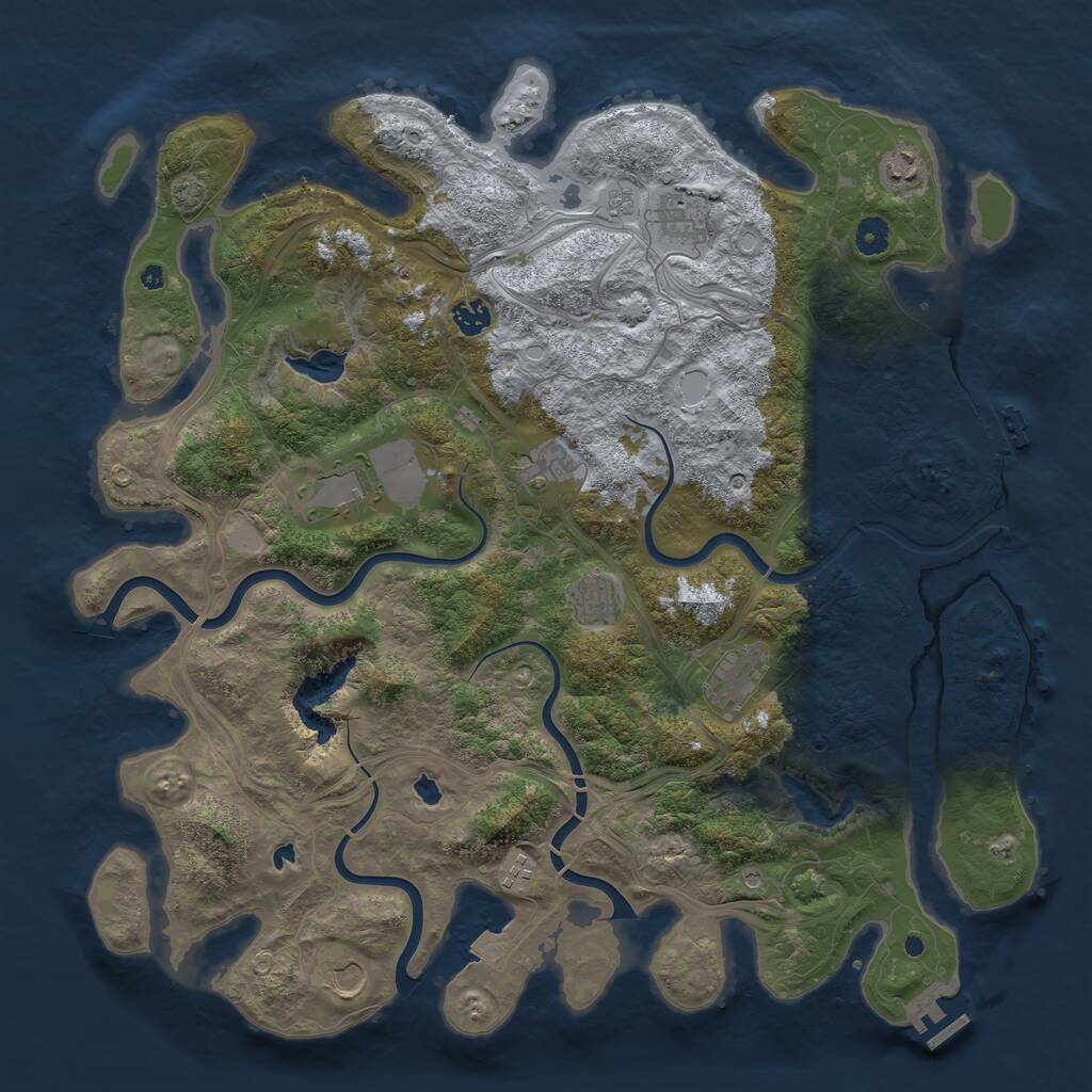 Rust Map: Procedural Map, Size: 4500, Seed: 56500, 15 Monuments