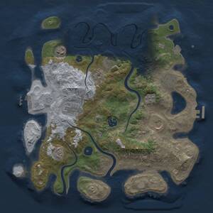 Thumbnail Rust Map: Procedural Map, Size: 3500, Seed: 282074404, 13 Monuments