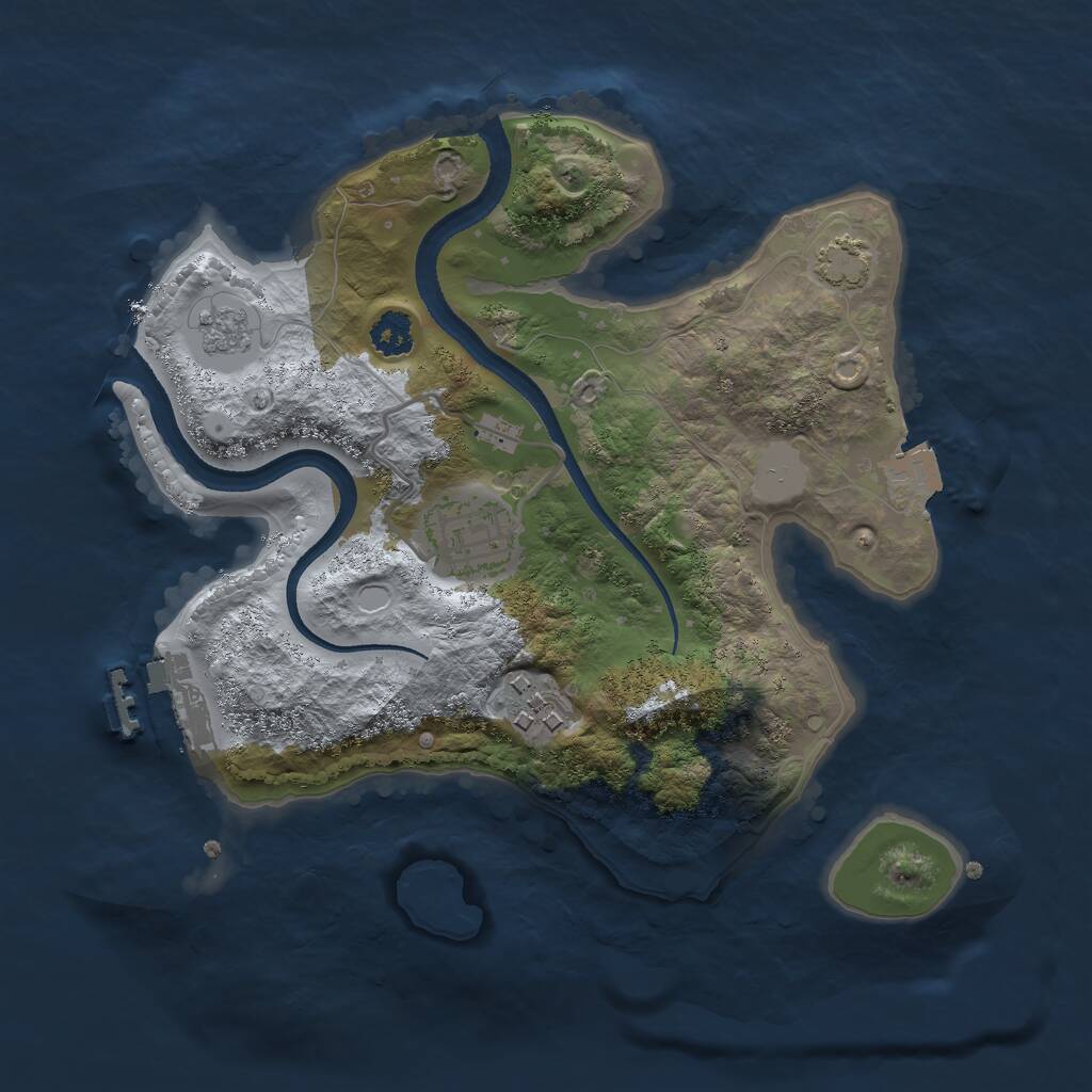 Rust Map: Procedural Map, Size: 2500, Seed: 1855291688, 6 Monuments