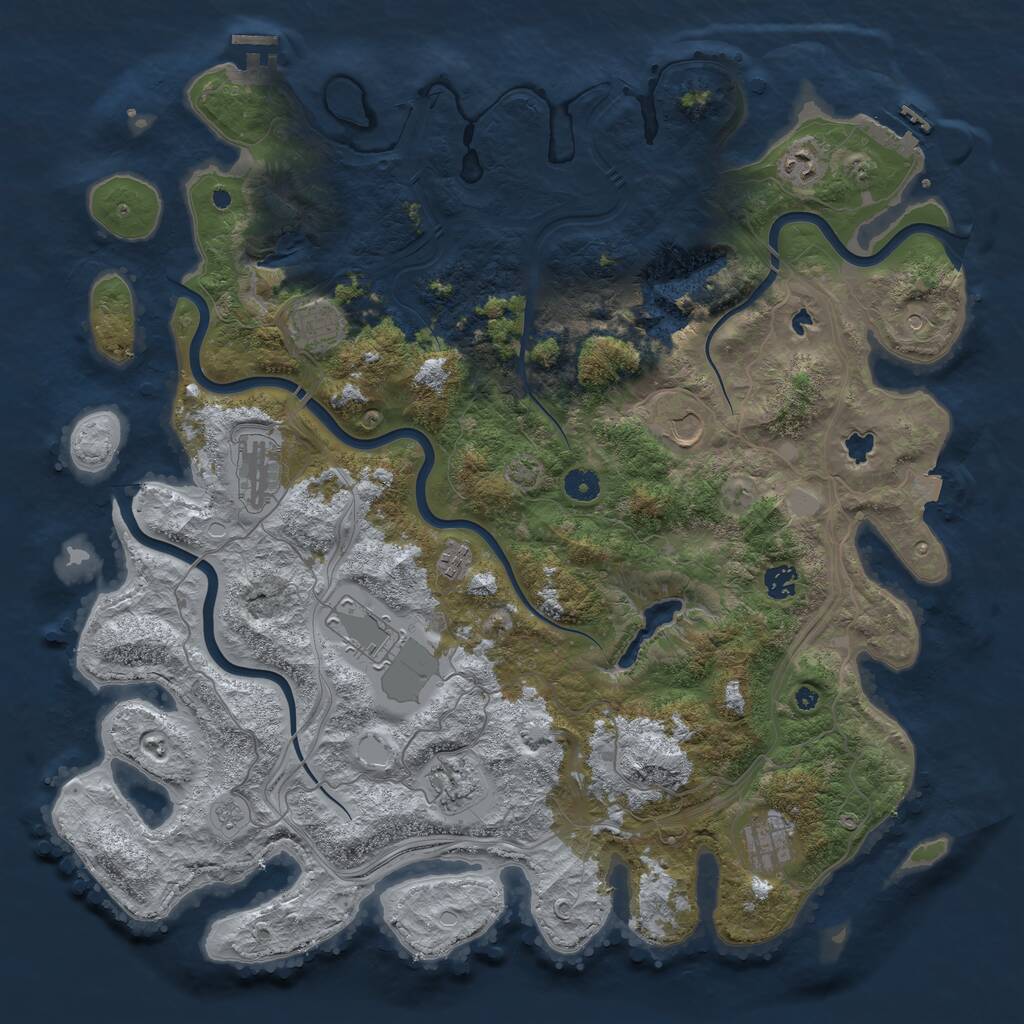 Rust Map: Procedural Map, Size: 4500, Seed: 79670247, 15 Monuments