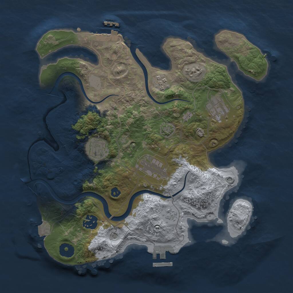 Rust Map: Procedural Map, Size: 3000, Seed: 20260713, 11 Monuments
