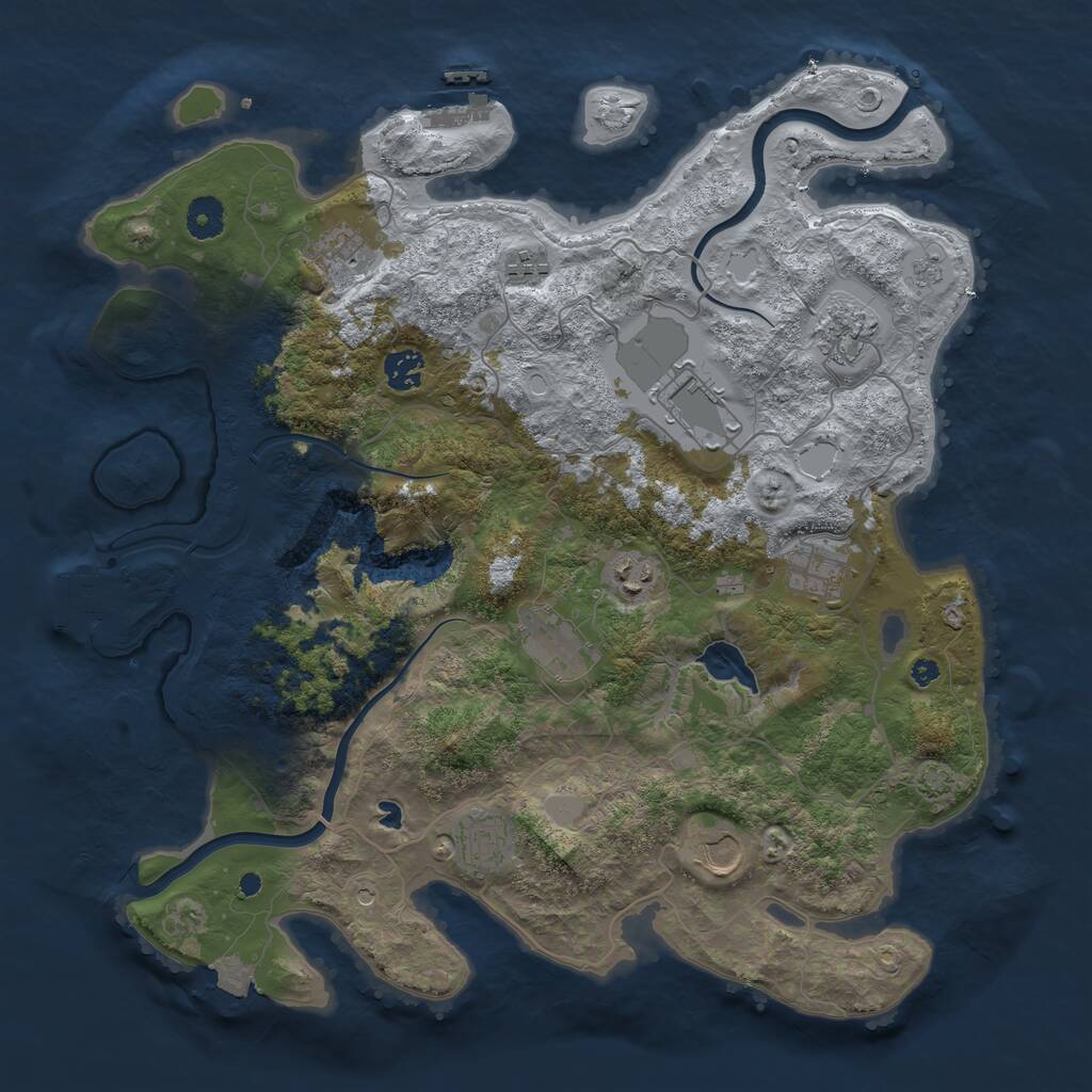 Rust Map: Procedural Map, Size: 4000, Seed: 1729021288, 16 Monuments
