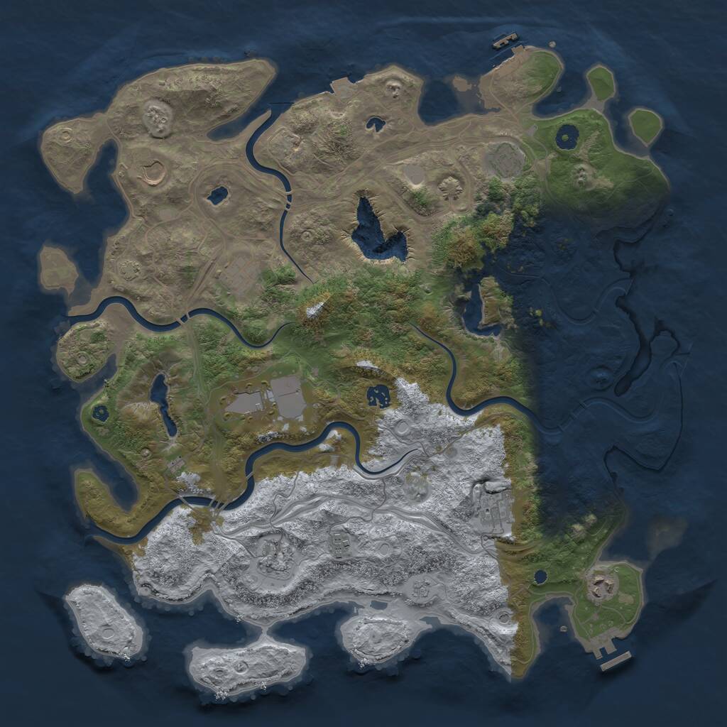 Rust Map: Procedural Map, Size: 4500, Seed: 1367187668, 15 Monuments