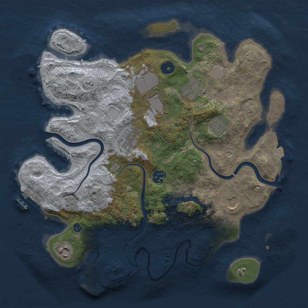 Rust Map: Procedural Map, Size: 3500, Seed: 1109825630, 14 Monuments