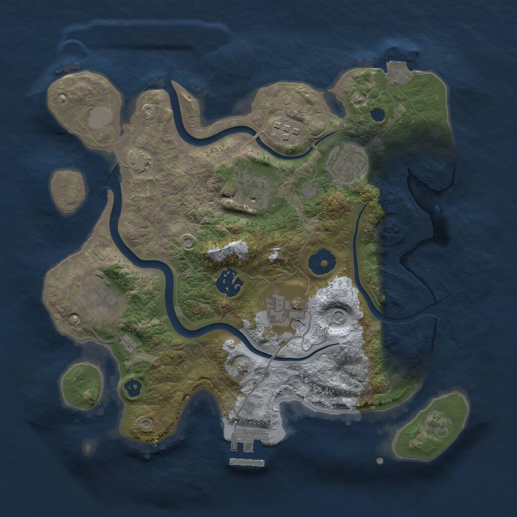 Rust Map: Procedural Map, Size: 3000, Seed: 1049425519, 10 Monuments