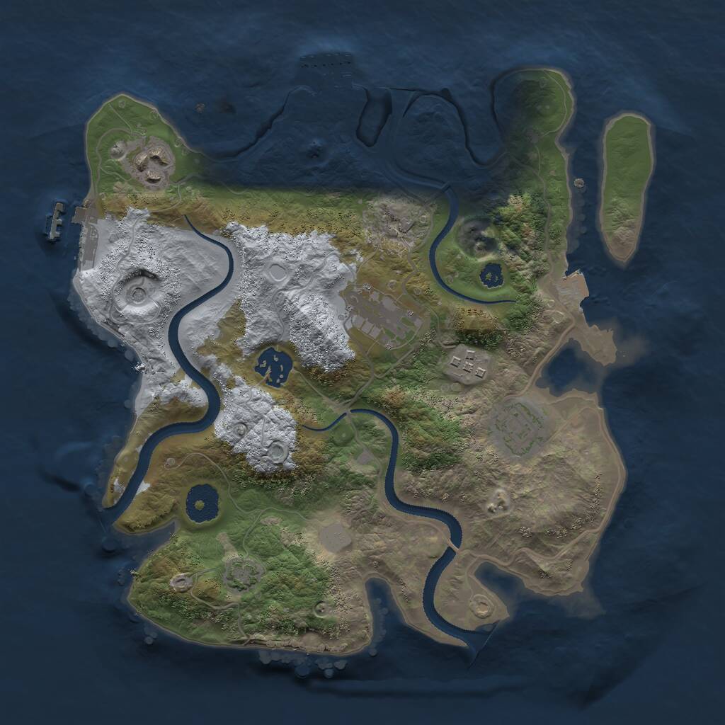 Rust Map: Procedural Map, Size: 3000, Seed: 1150933318, 10 Monuments