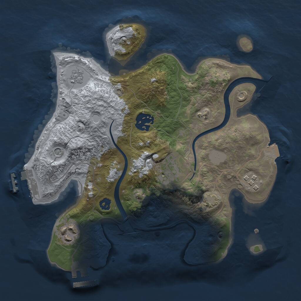Rust Map: Procedural Map, Size: 2500, Seed: 1797980199, 10 Monuments