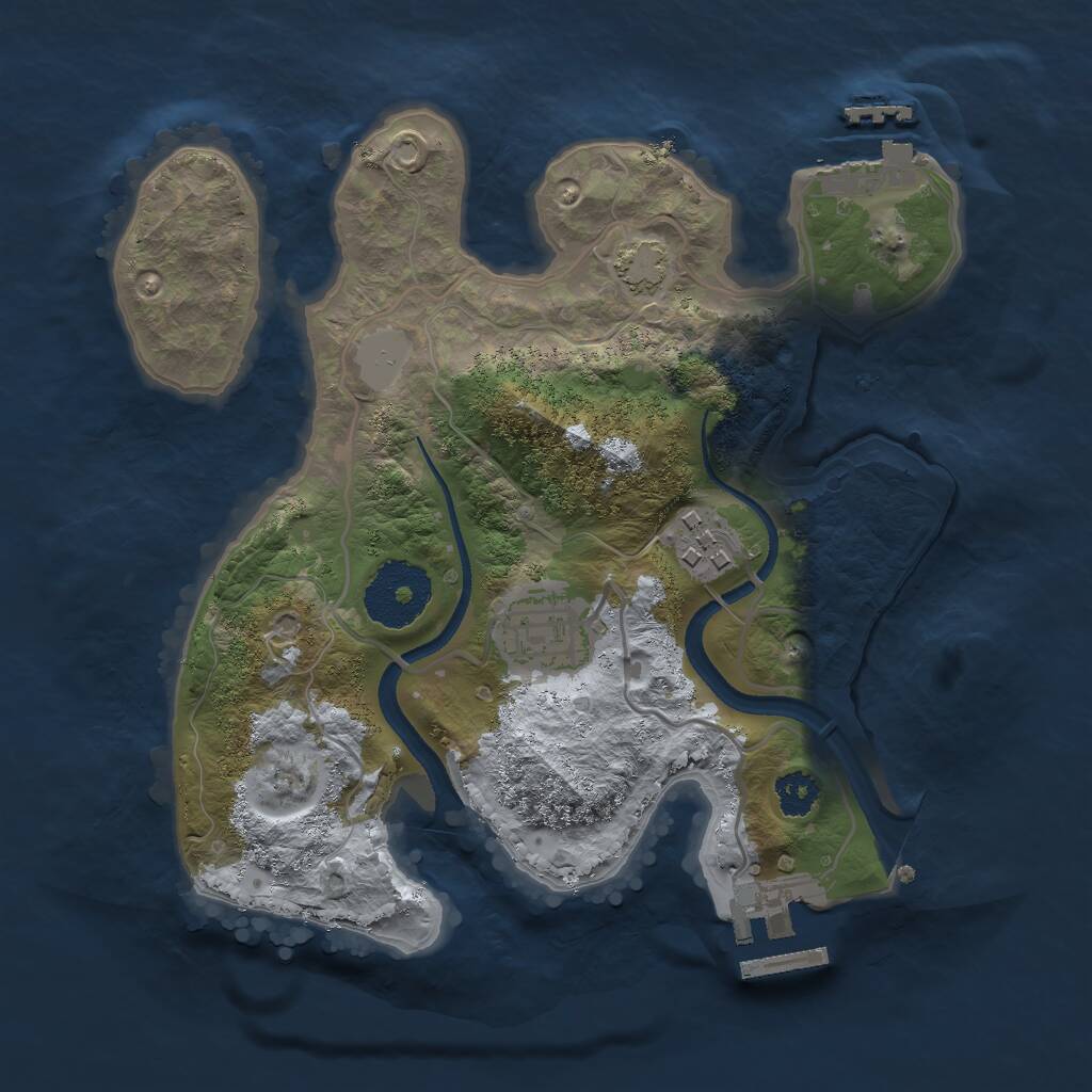 Rust Map: Procedural Map, Size: 2500, Seed: 1959911951, 6 Monuments
