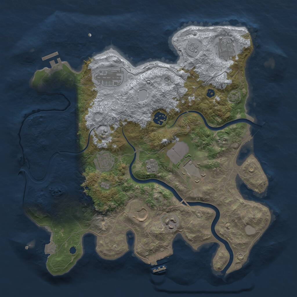 Rust Map: Procedural Map, Size: 3500, Seed: 567778651, 14 Monuments