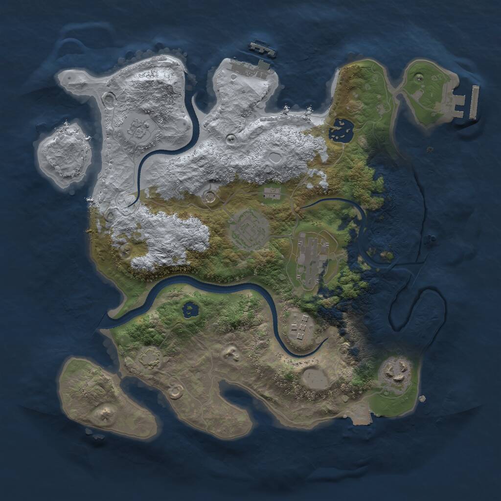 Rust Map: Procedural Map, Size: 3000, Seed: 90504001, 11 Monuments