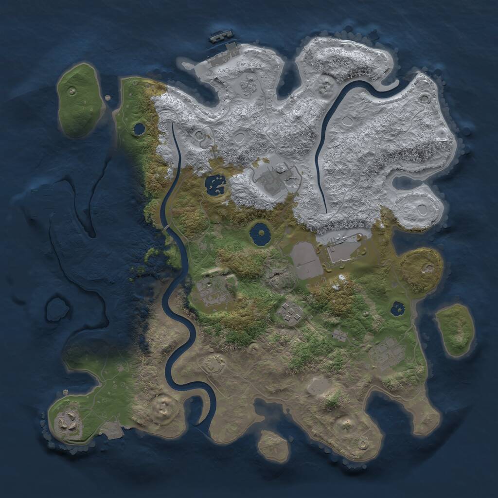 Rust Map: Procedural Map, Size: 3500, Seed: 848, 13 Monuments