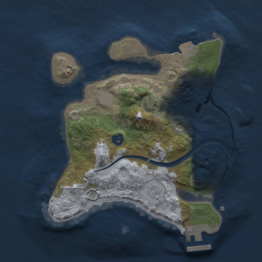Rust Map: Procedural Map, Size: 2200, Seed: 1289787256, 5 Monuments