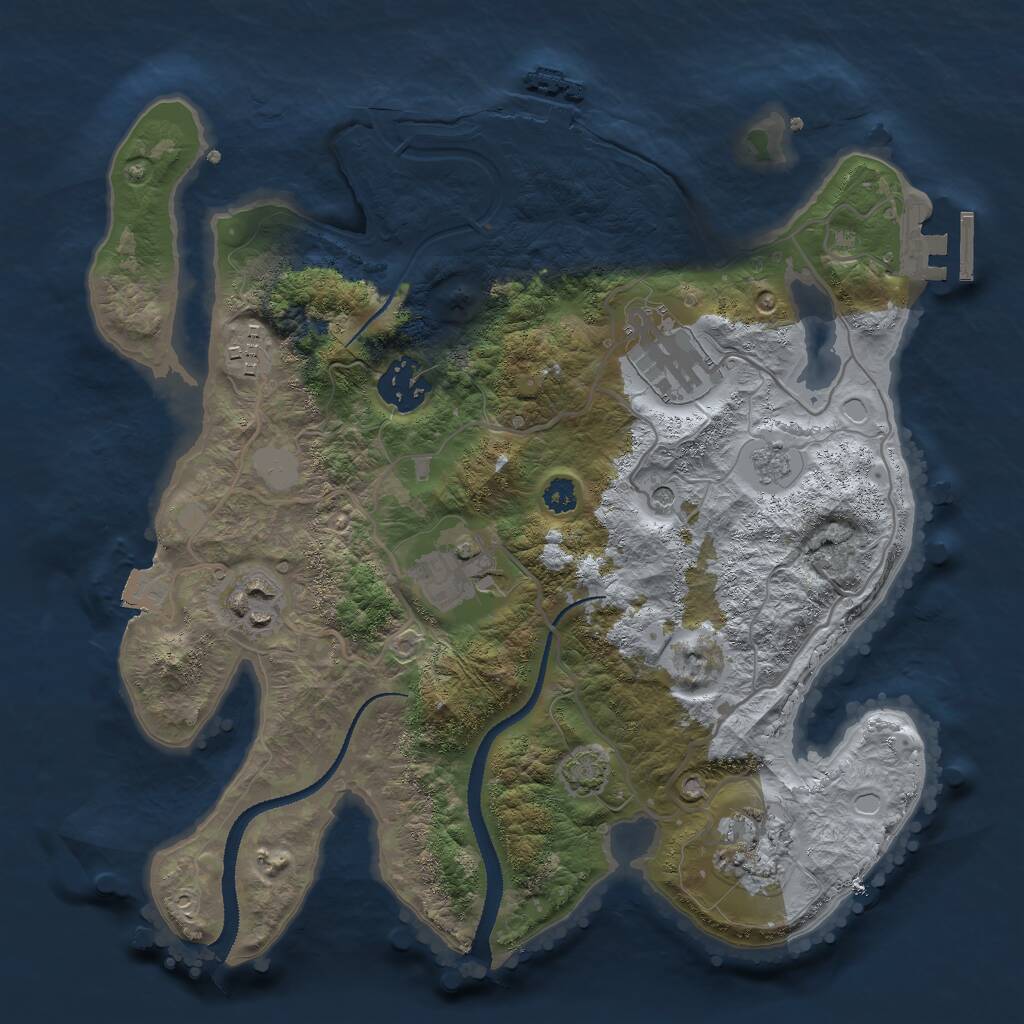 Rust Map: Procedural Map, Size: 3000, Seed: 31323, 12 Monuments