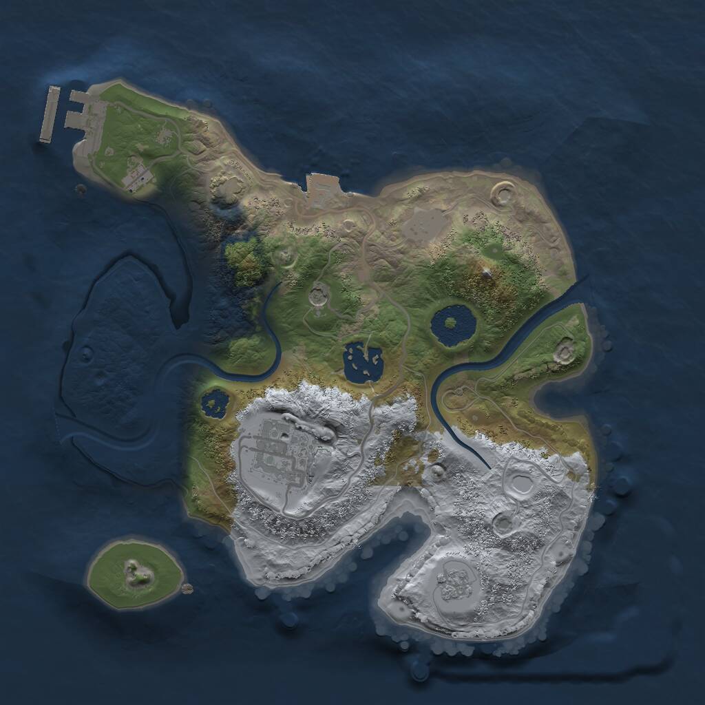 Rust Map: Procedural Map, Size: 2500, Seed: 894306993, 7 Monuments
