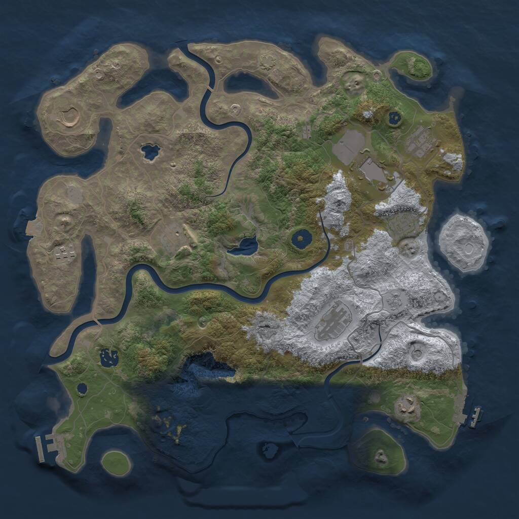 Rust Map: Procedural Map, Size: 4000, Seed: 840, 15 Monuments