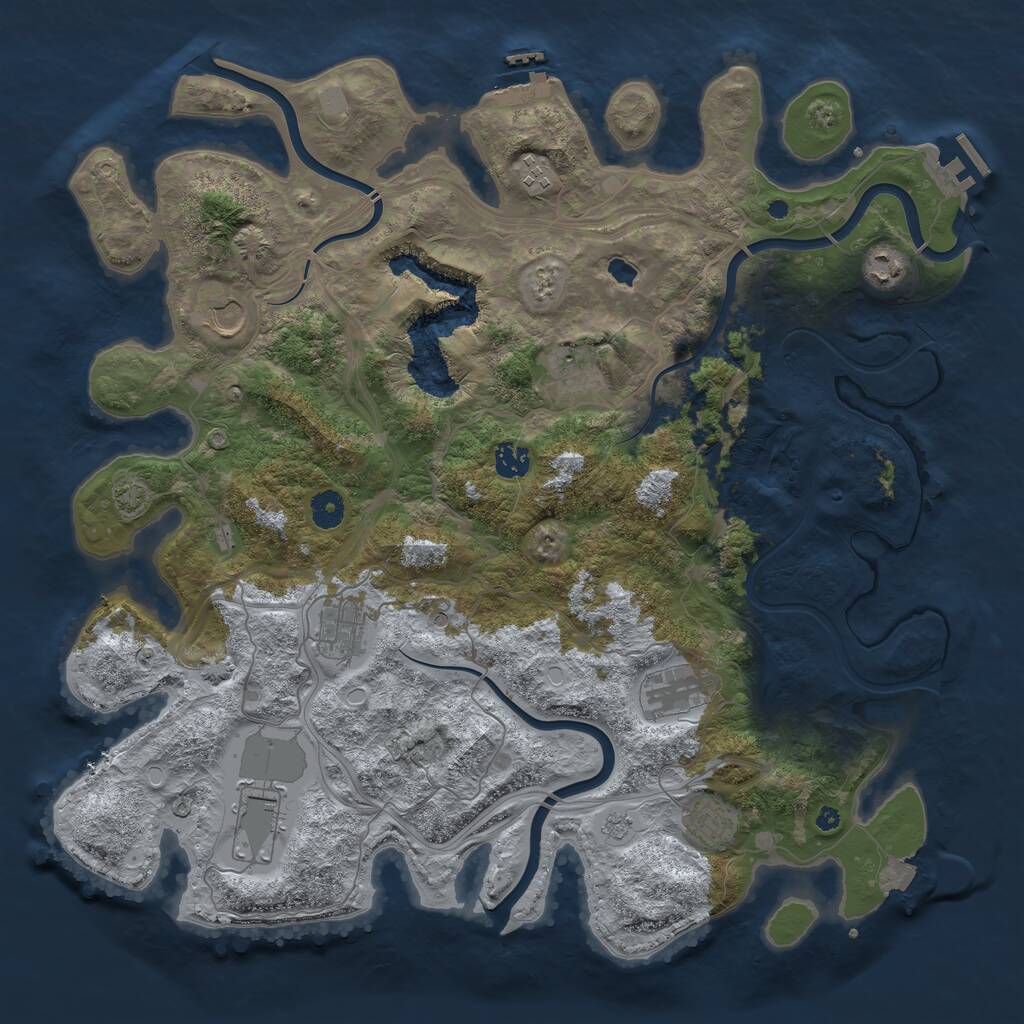 Rust Map: Procedural Map, Size: 4250, Seed: 1606663016, 15 Monuments