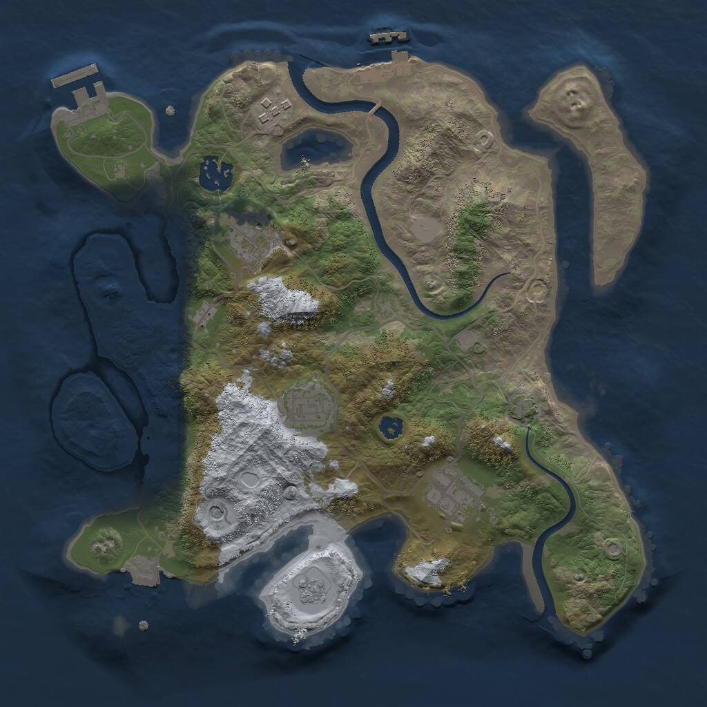 Rust Map: Procedural Map, Size: 3000, Seed: 1746300529, 11 Monuments