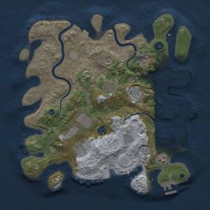 Thumbnail Rust Map: Procedural Map, Size: 3629, Seed: 2058547428, 15 Monuments