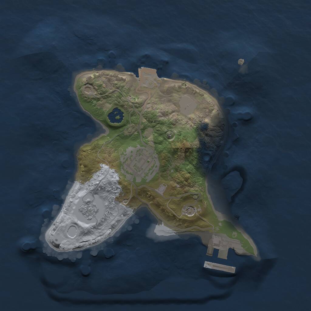 Rust Map: Procedural Map, Size: 2000, Seed: 314159, 5 Monuments