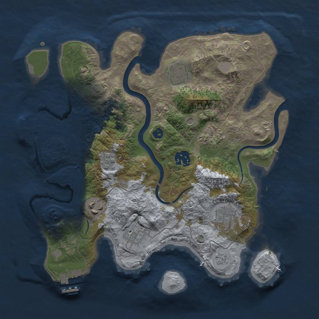 Rust Map: Procedural Map, Size: 3000, Seed: 66433, 13 Monuments