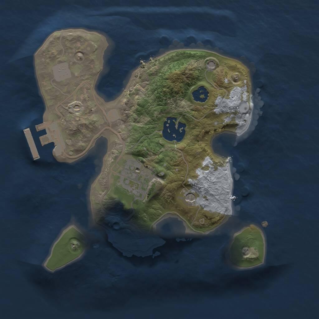 Rust Map: Procedural Map, Size: 2000, Seed: 305932191, 5 Monuments