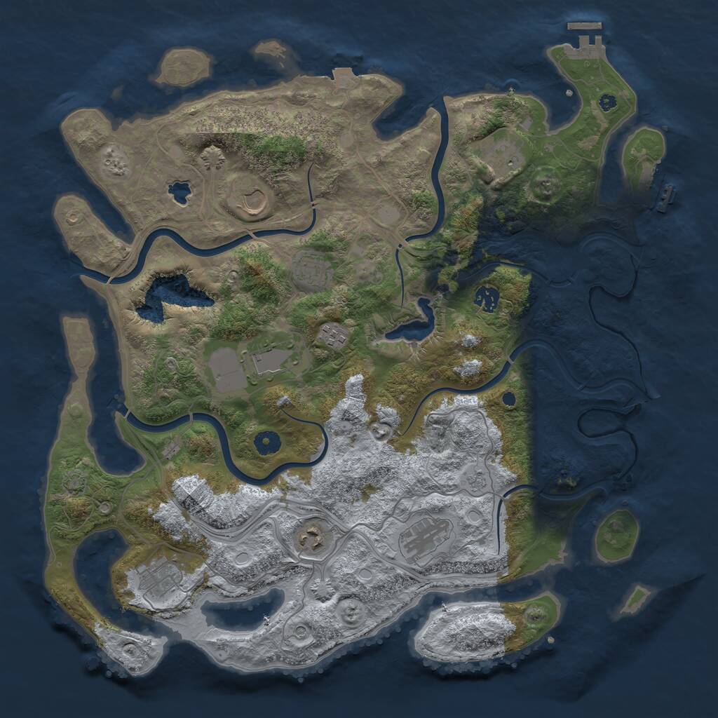 Rust Map: Procedural Map, Size: 4250, Seed: 236211009, 15 Monuments