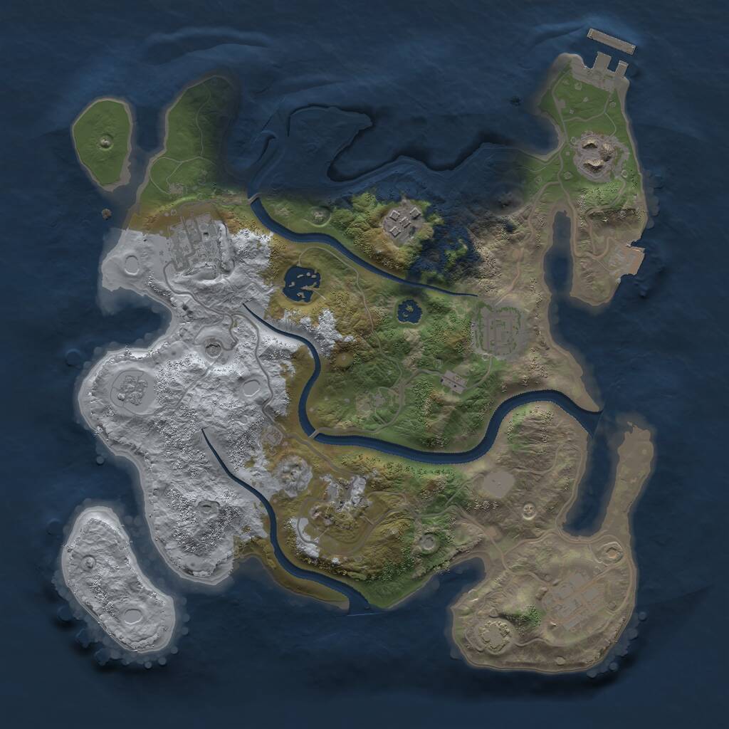 Rust Map: Procedural Map, Size: 3000, Seed: 169749001, 12 Monuments