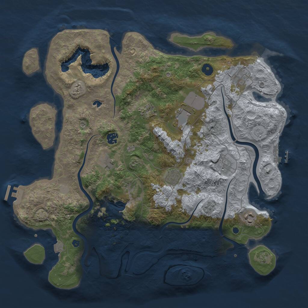 Rust Map: Procedural Map, Size: 4050, Seed: 2022456693, 15 Monuments