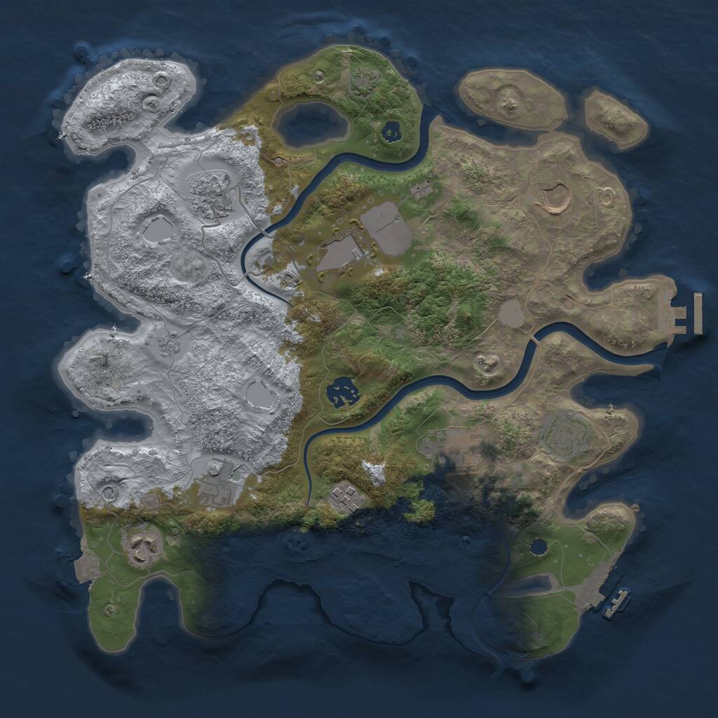 Rust Map: Procedural Map, Size: 3500, Seed: 1605900049, 15 Monuments