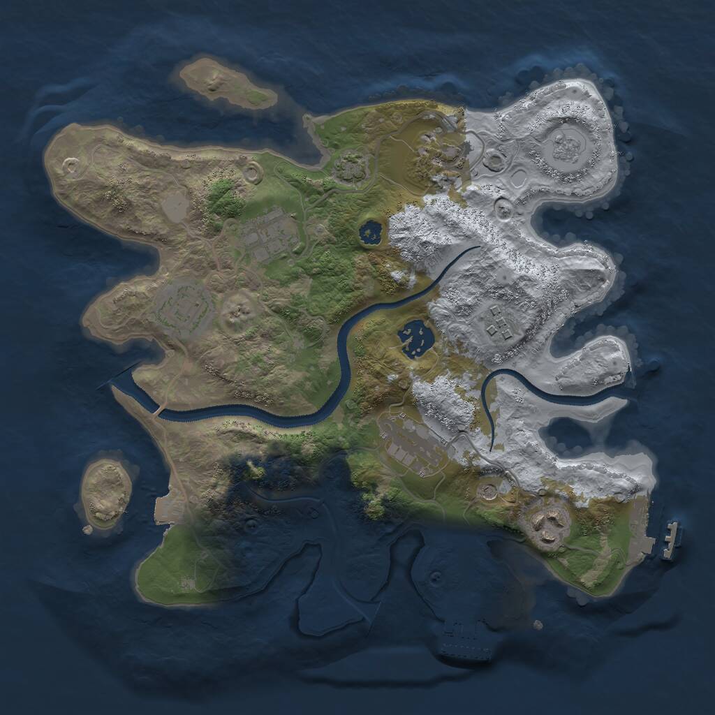 Rust Map: Procedural Map, Size: 3000, Seed: 287942668, 13 Monuments
