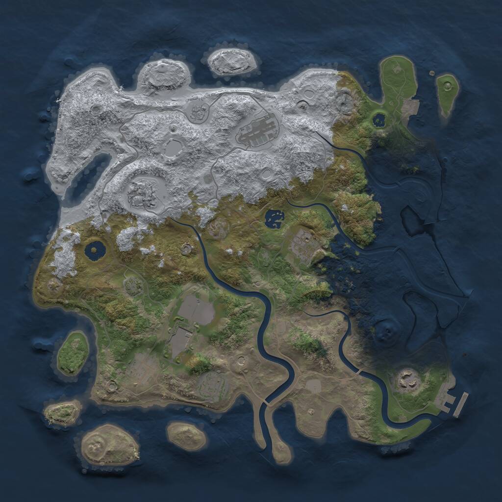 Rust Map: Procedural Map, Size: 3800, Seed: 1537005050, 14 Monuments