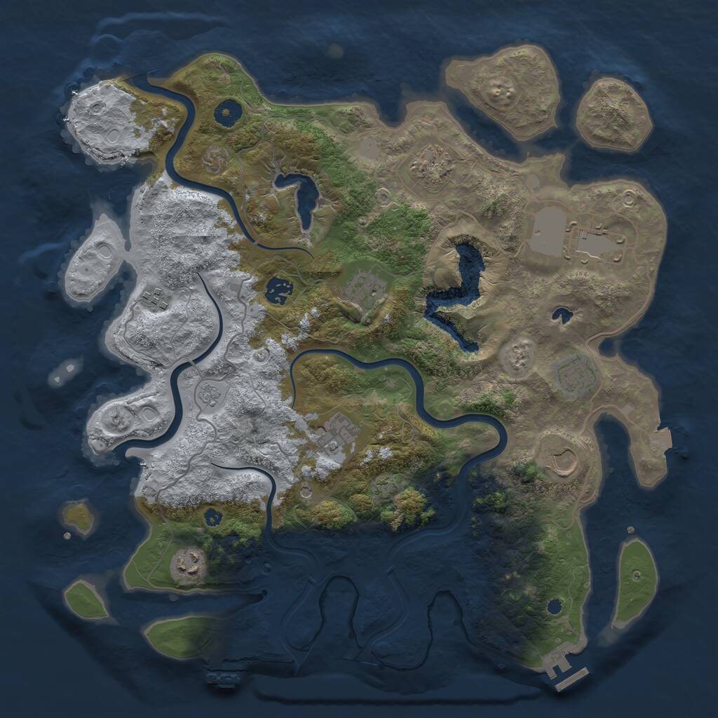 Rust Map: Procedural Map, Size: 4000, Seed: 637015641, 15 Monuments