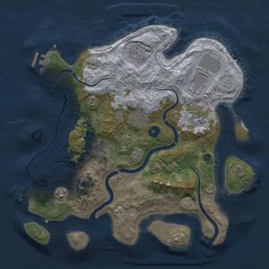 Thumbnail Rust Map: Procedural Map, Size: 3500, Seed: 921112236, 13 Monuments