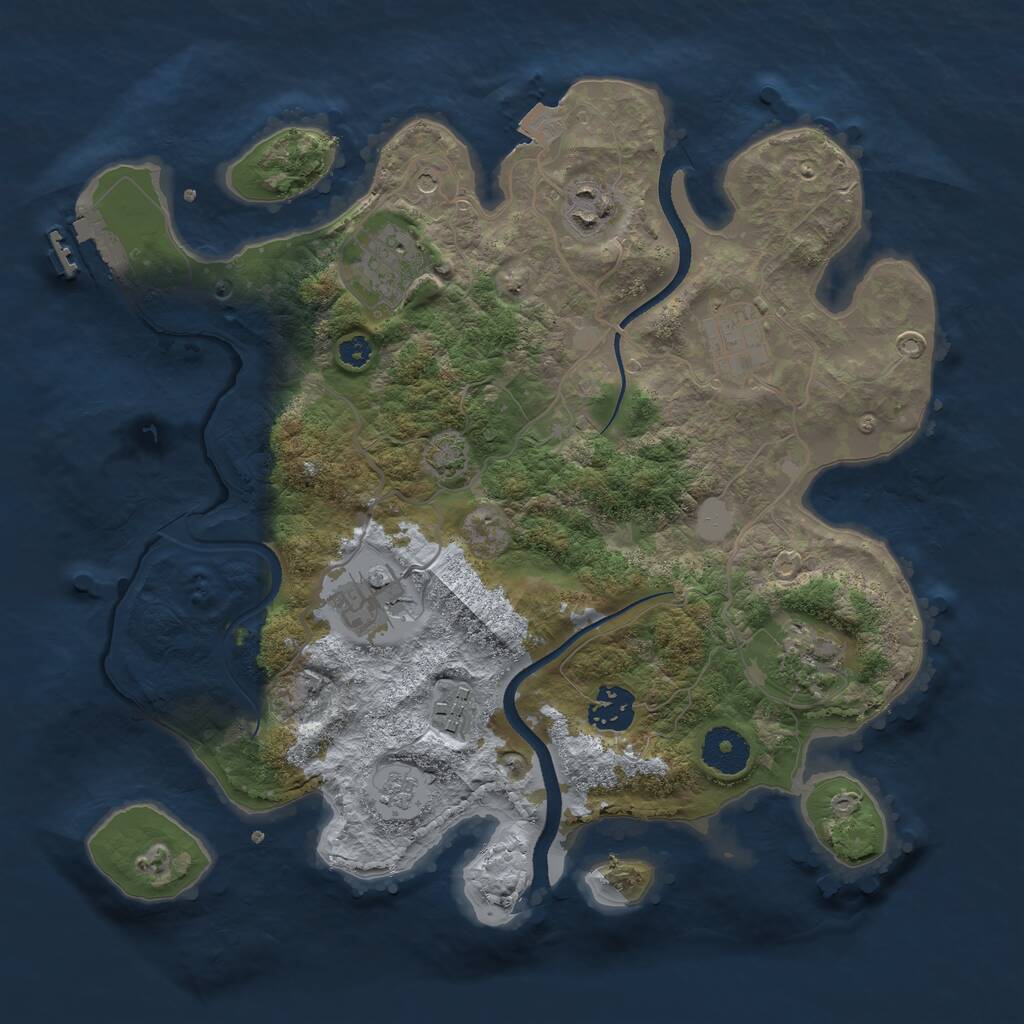Rust Map: Procedural Map, Size: 3300, Seed: 39270892, 12 Monuments