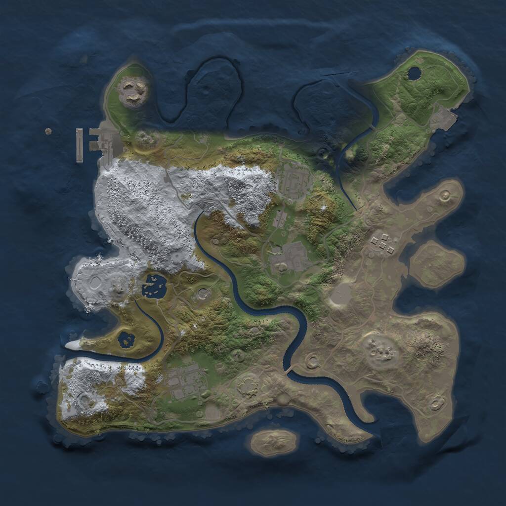 Rust Map: Procedural Map, Size: 3000, Seed: 67432, 10 Monuments
