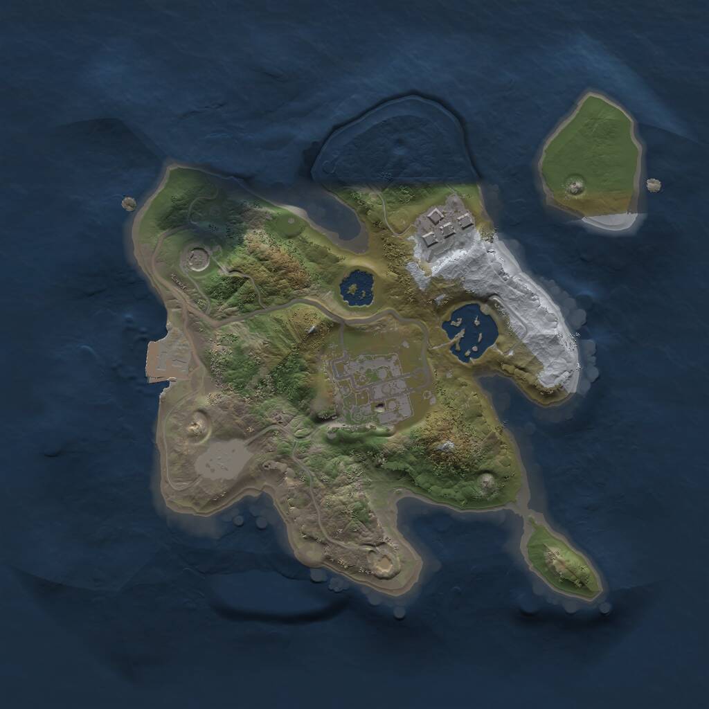 Rust Map: Procedural Map, Size: 2000, Seed: 342323, 5 Monuments