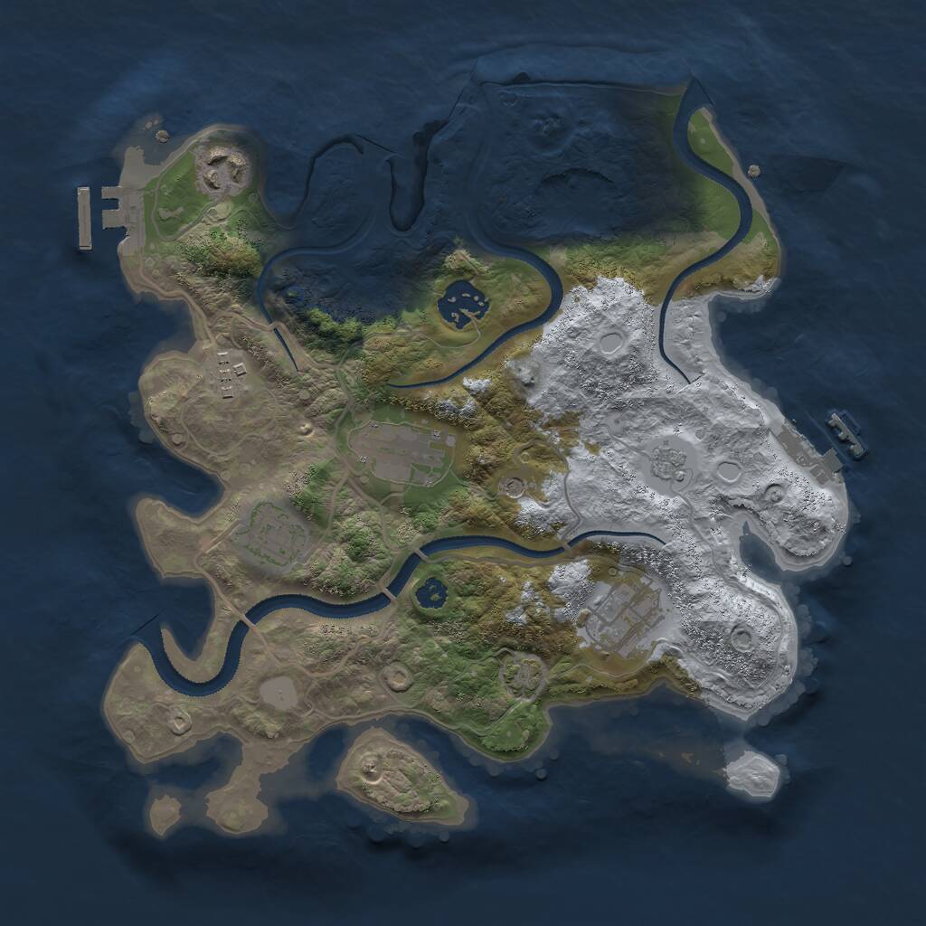 Rust Map: Procedural Map, Size: 3000, Seed: 61284, 12 Monuments