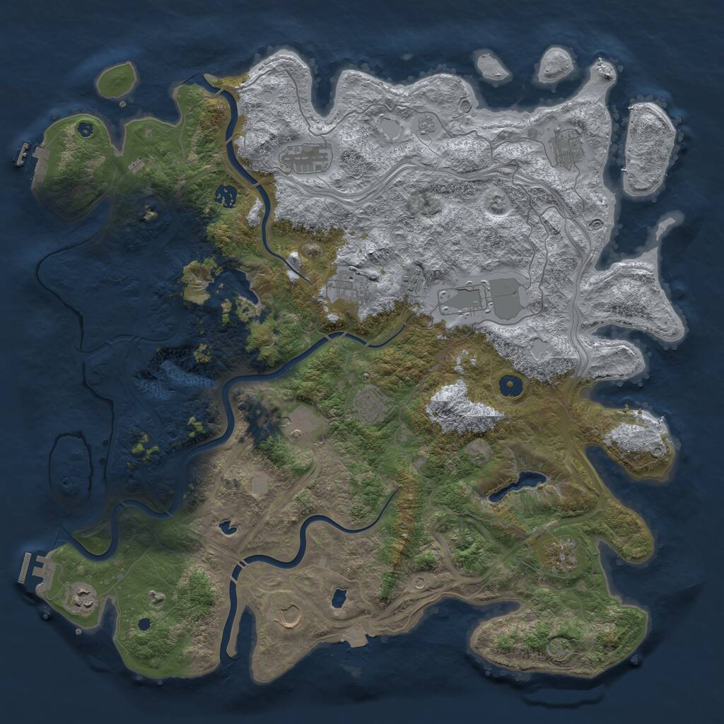 Rust Map: Procedural Map, Size: 4700, Seed: 505232444, 17 Monuments