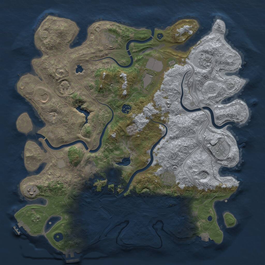 Rust Map: Procedural Map, Size: 4250, Seed: 23790, 16 Monuments