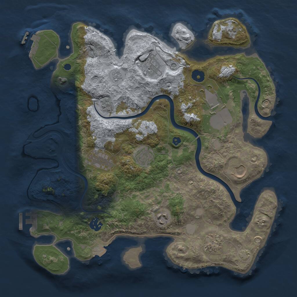 Rust Map: Procedural Map, Size: 3500, Seed: 2025468548, 15 Monuments