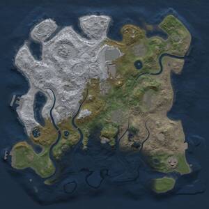 Thumbnail Rust Map: Procedural Map, Size: 3700, Seed: 72886532, 15 Monuments