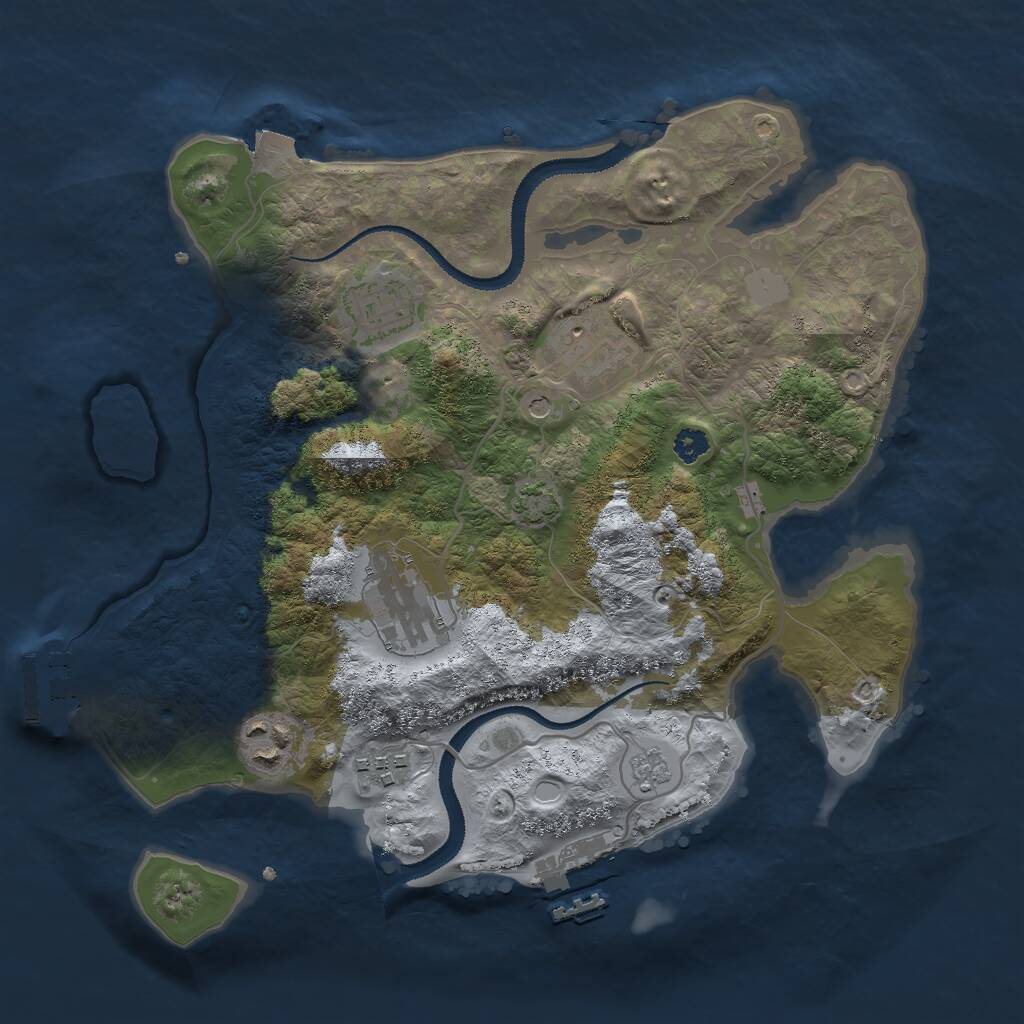 Rust Map: Procedural Map, Size: 3000, Seed: 124322915, 11 Monuments