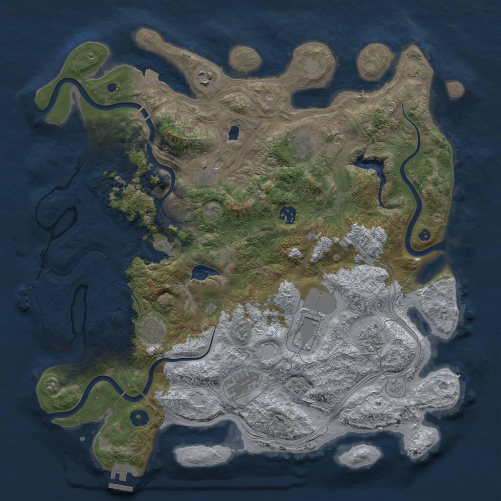 Rust Map: Procedural Map, Size: 4250, Seed: 300932226, 16 Monuments