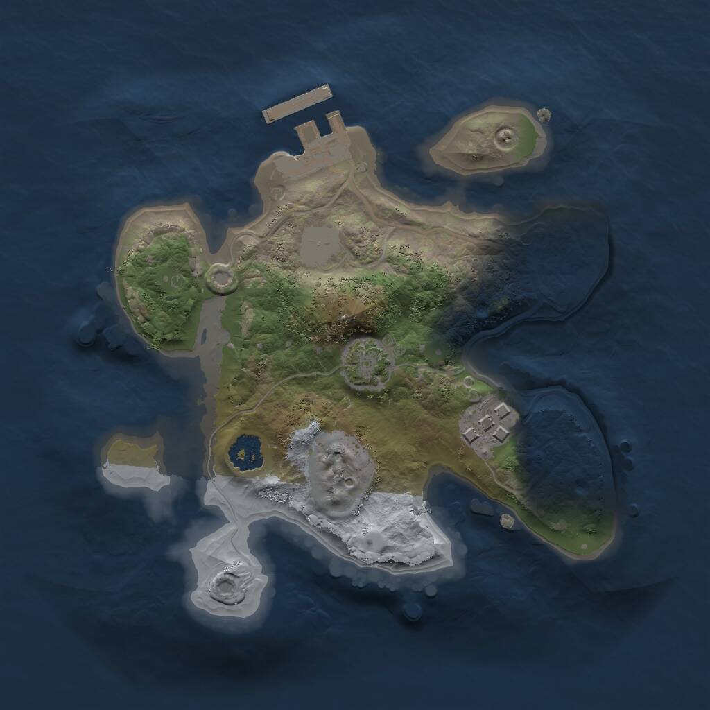 Rust Map: Procedural Map, Size: 2000, Seed: 63297985, 4 Monuments