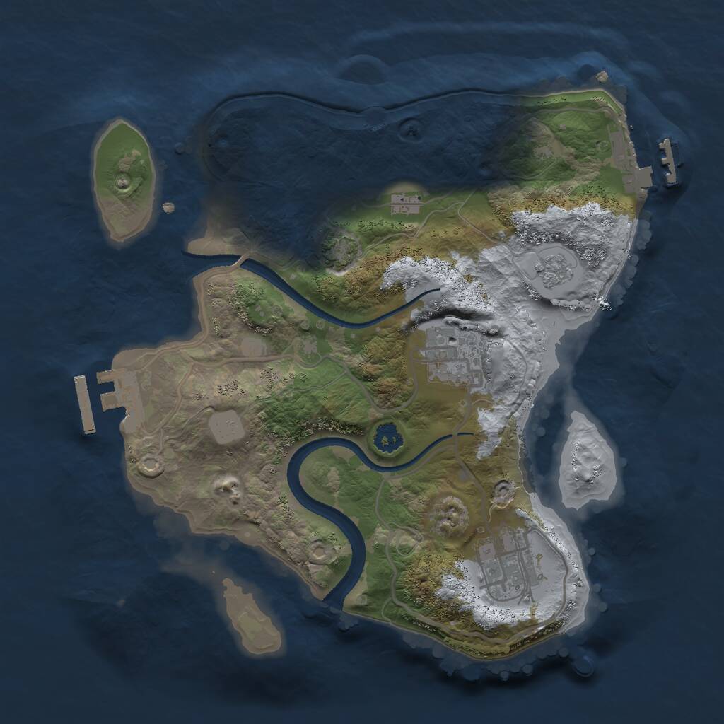 Rust Map: Procedural Map, Size: 2500, Seed: 20260714, 7 Monuments